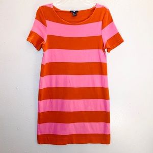 70s style Colorblock Dress (Pink & Burnt Orange)